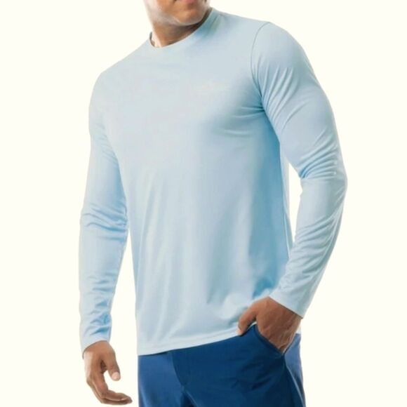 Fish n Vibe Men's Blue Long Sleeve Sun Protection Performance Fishing Tee - Picture 3 of 16